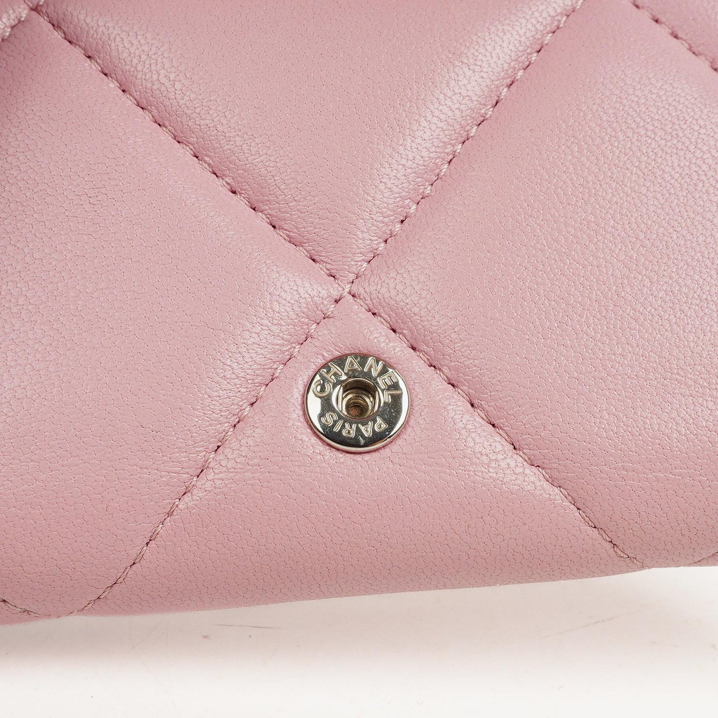 Chanel Quilted Pink Chanel 19 Small Flap Wallet