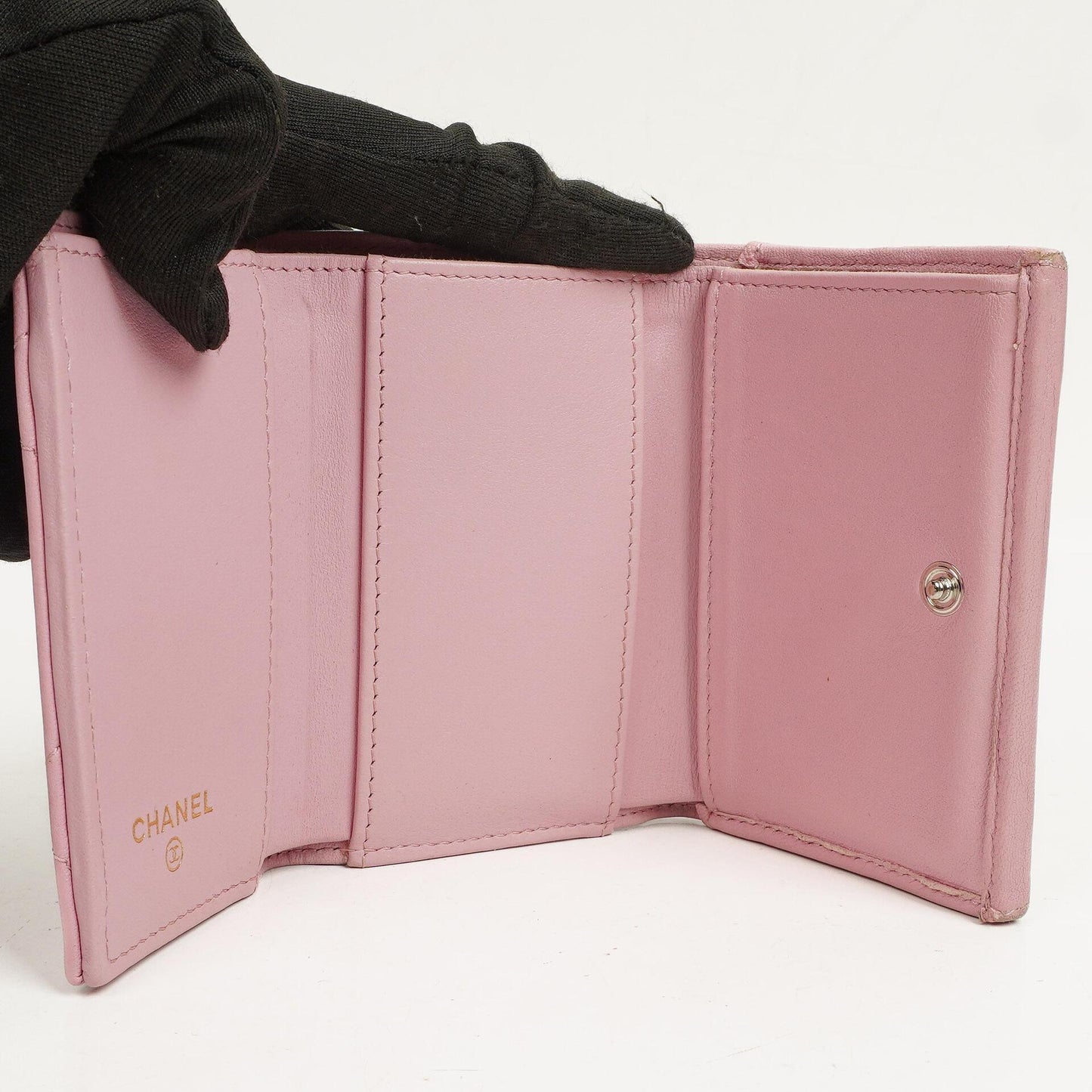 Chanel Quilted Pink Chanel 19 Small Flap Wallet