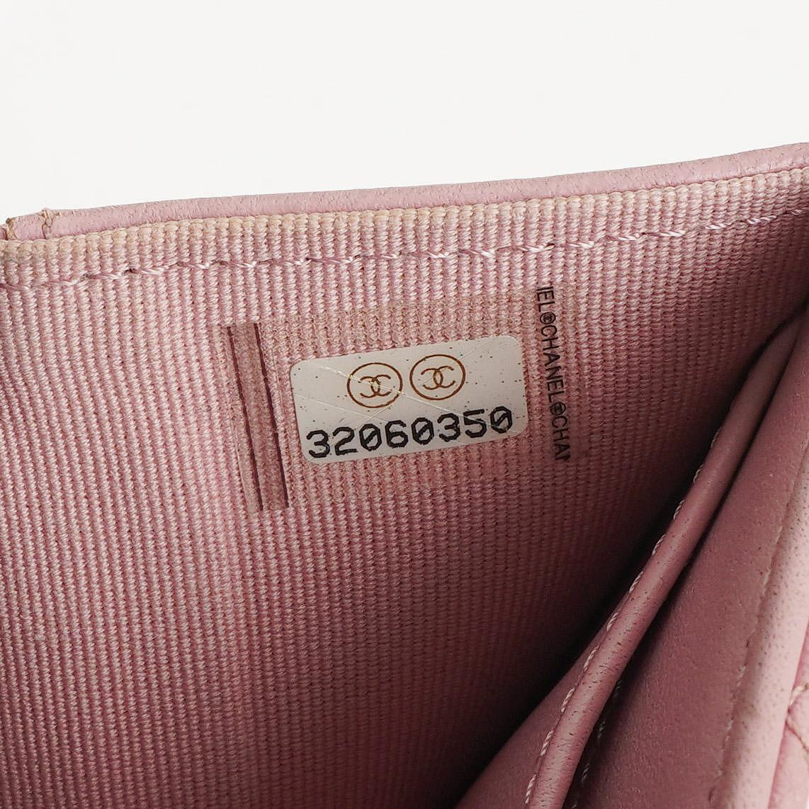 Chanel Quilted Pink Chanel 19 Small Flap Wallet