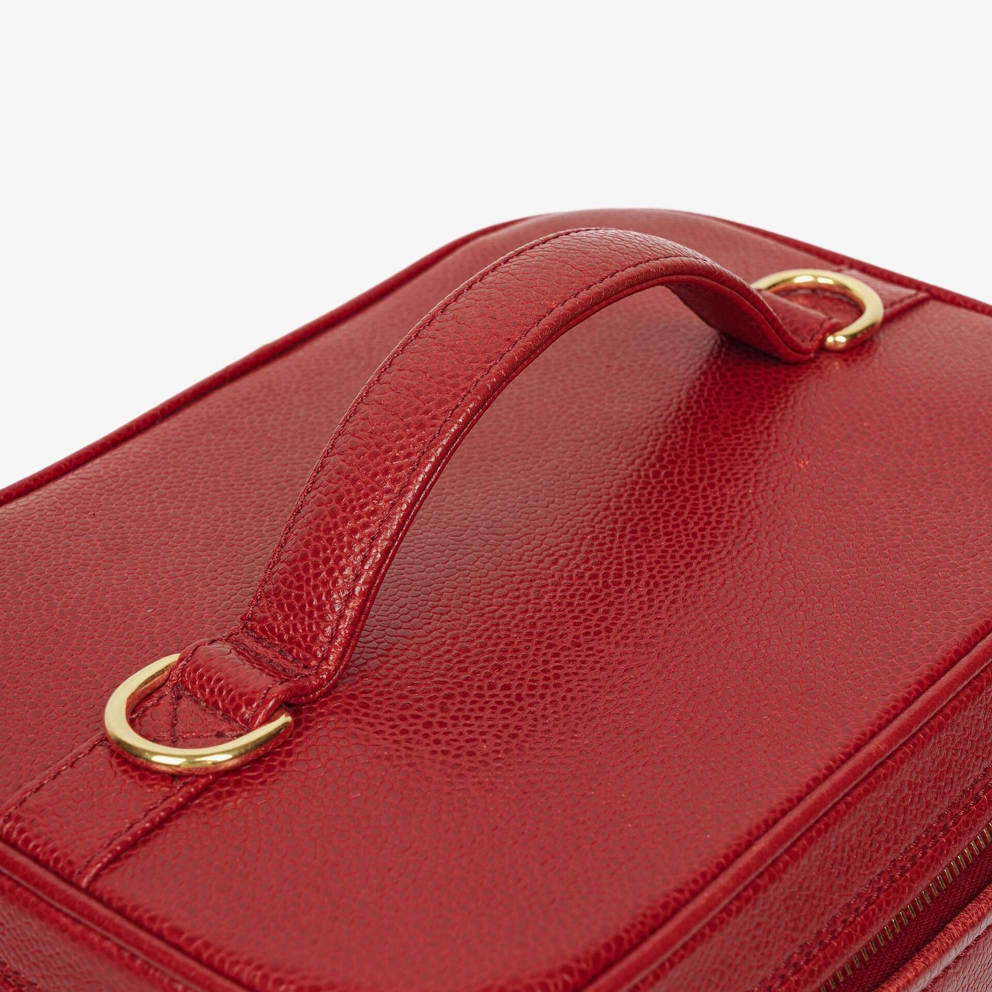 Chanel Red Caviar Leather Vanity Case