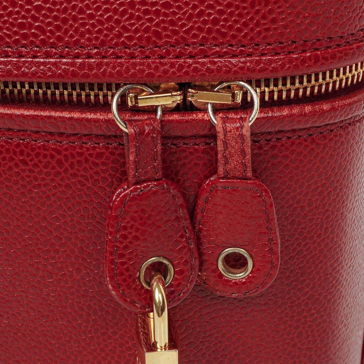 Chanel Red Caviar Leather Vanity Case