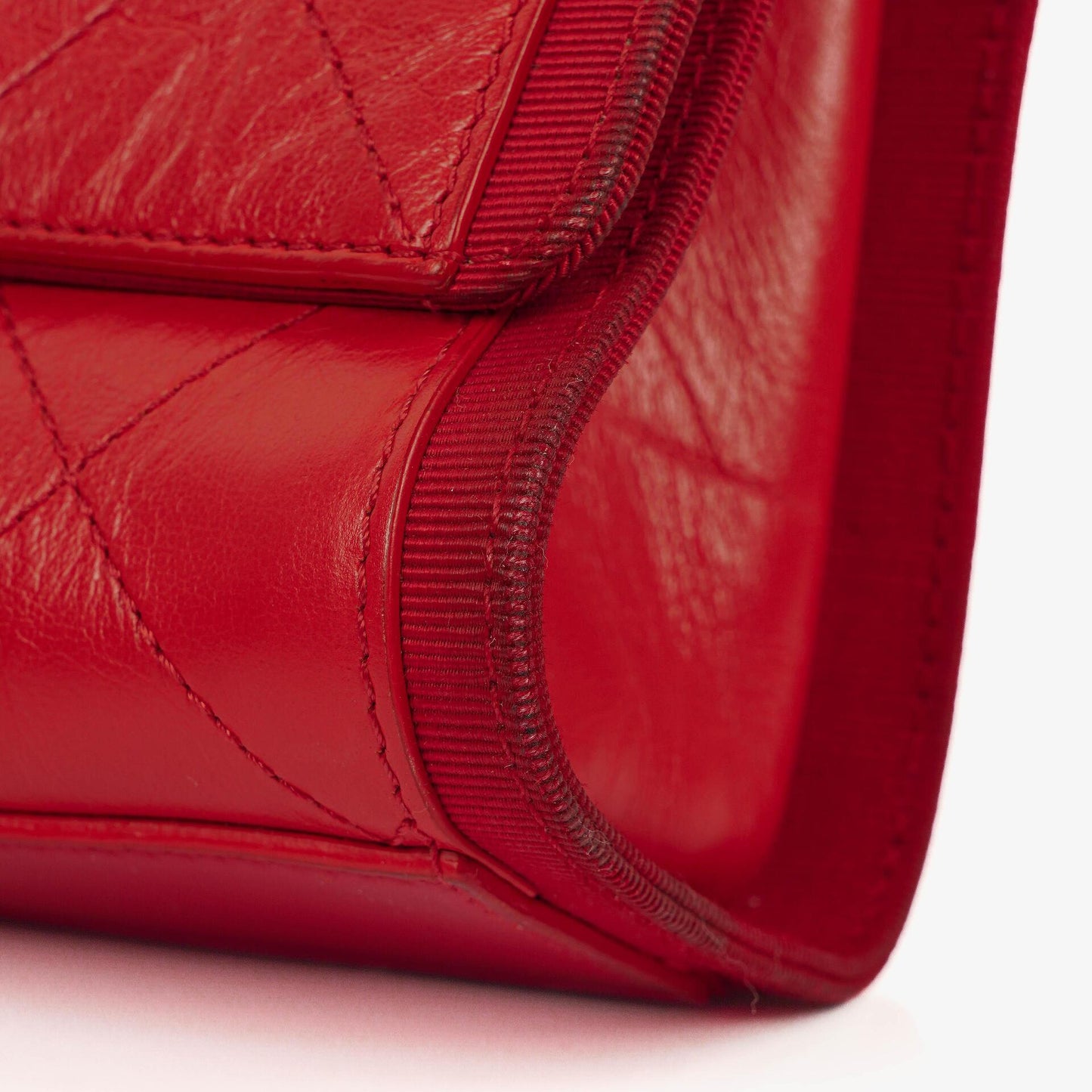 Chanel Red Crumpled Calfskin Flap Bag