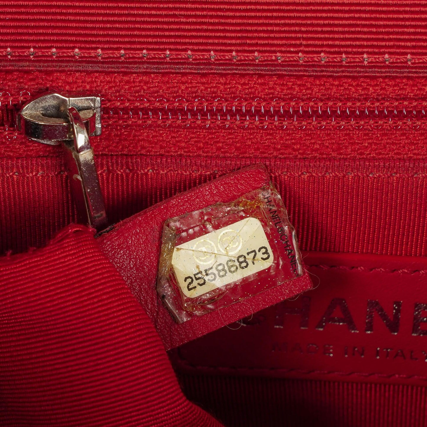Chanel Red Crumpled Calfskin Flap Bag