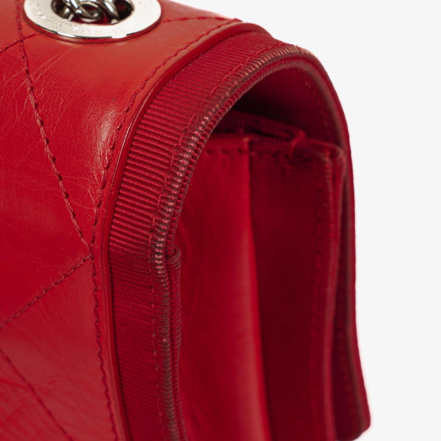 Chanel Red Crumpled Calfskin Flap Bag