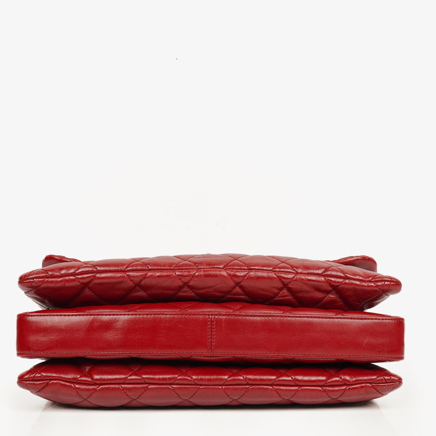 Chanel Red Maxi Lambskin 3 Accordion Flap Bag.