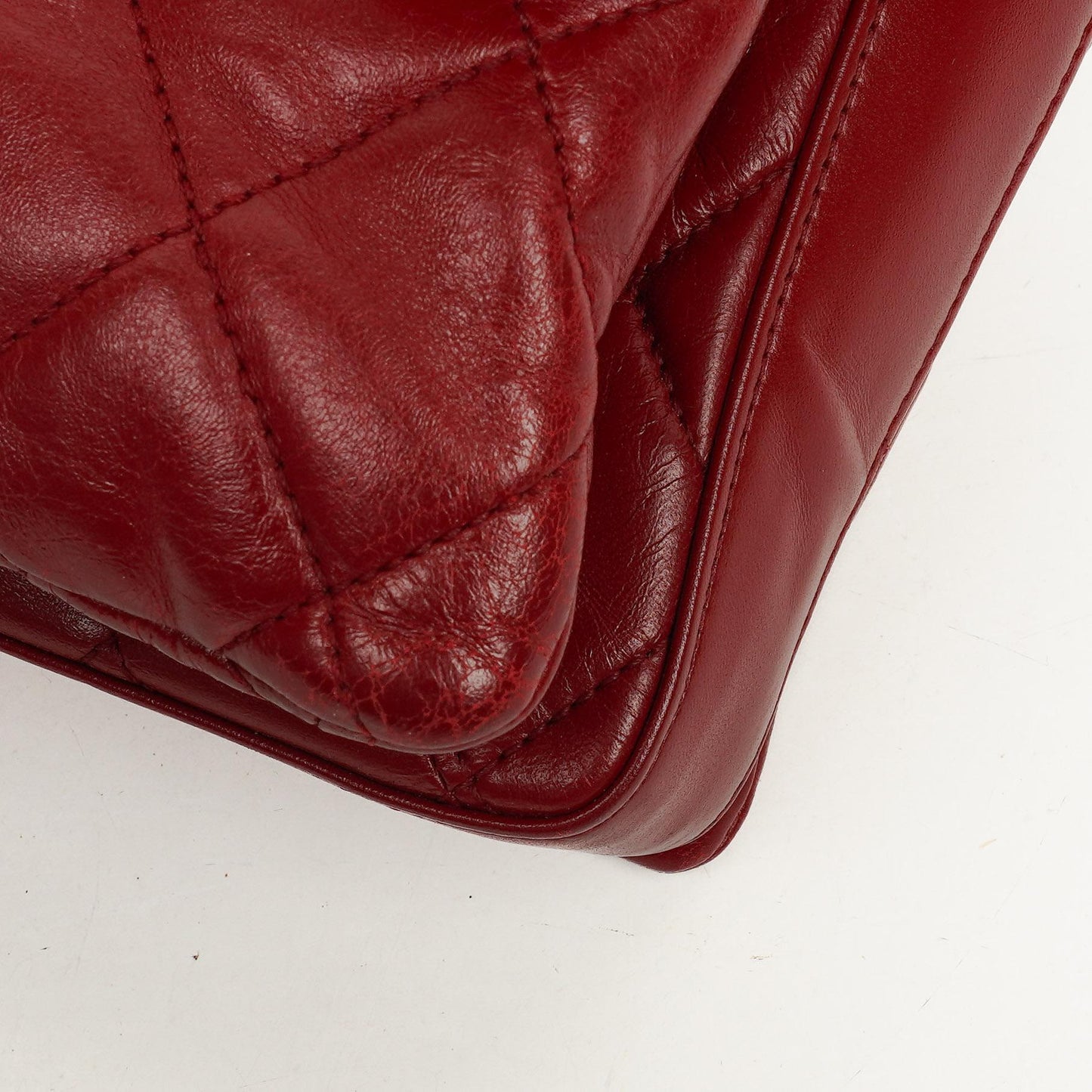 Chanel Red Maxi Lambskin 3 Accordion Flap Bag.