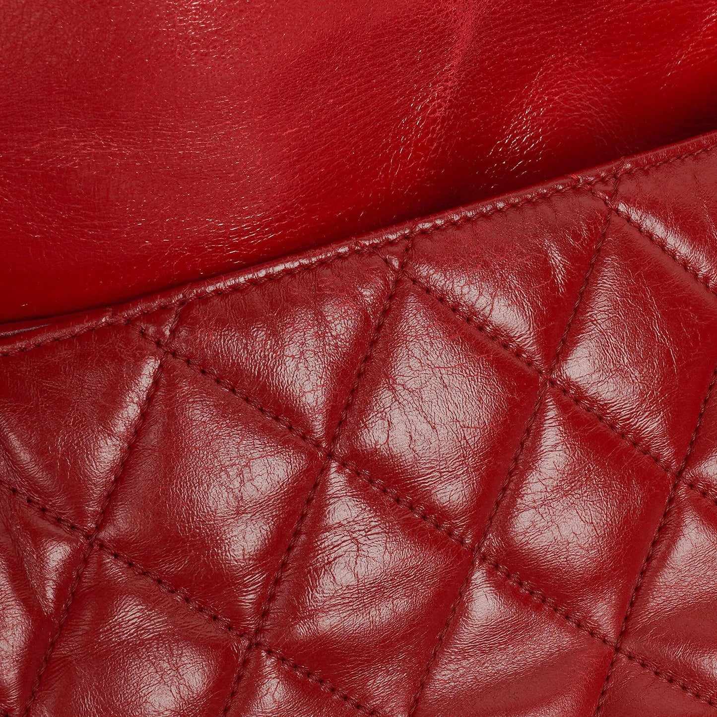 Chanel Red Maxi Lambskin 3 Accordion Flap Bag.