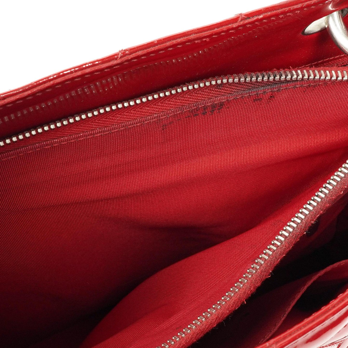 Chanel Red Quilted Patent Leather Grand Shopping Tote Bag