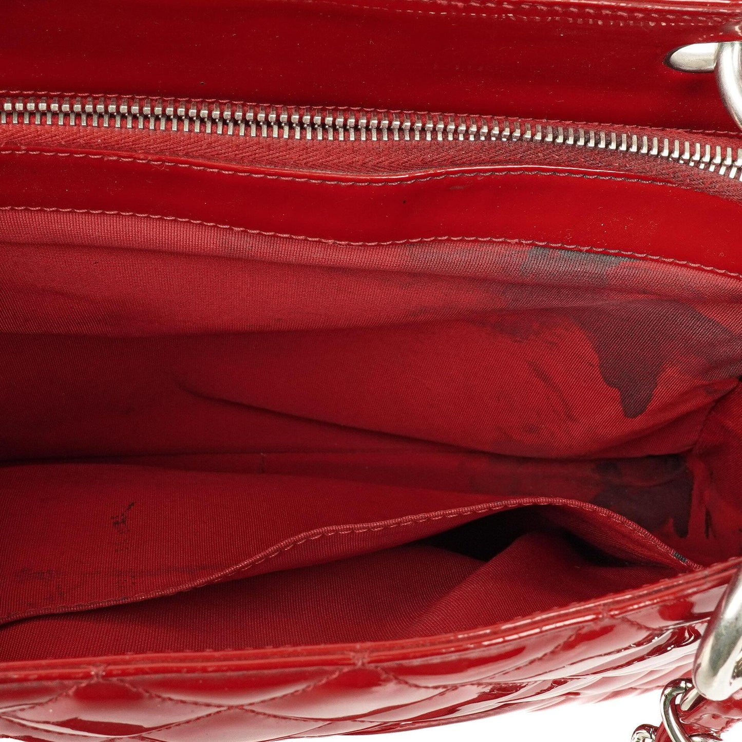 Chanel Red Quilted Patent Leather Grand Shopping Tote Bag