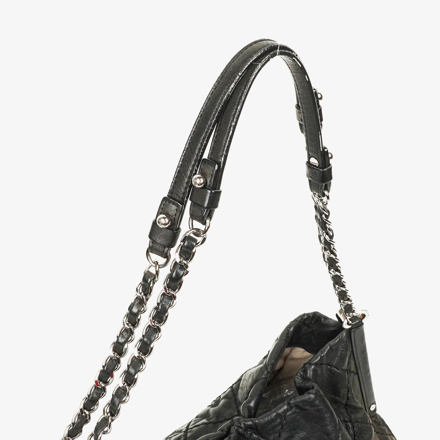 Chanel Sea Hit Medium Black Quilted Iridescent Calfskin Shoulder Bag