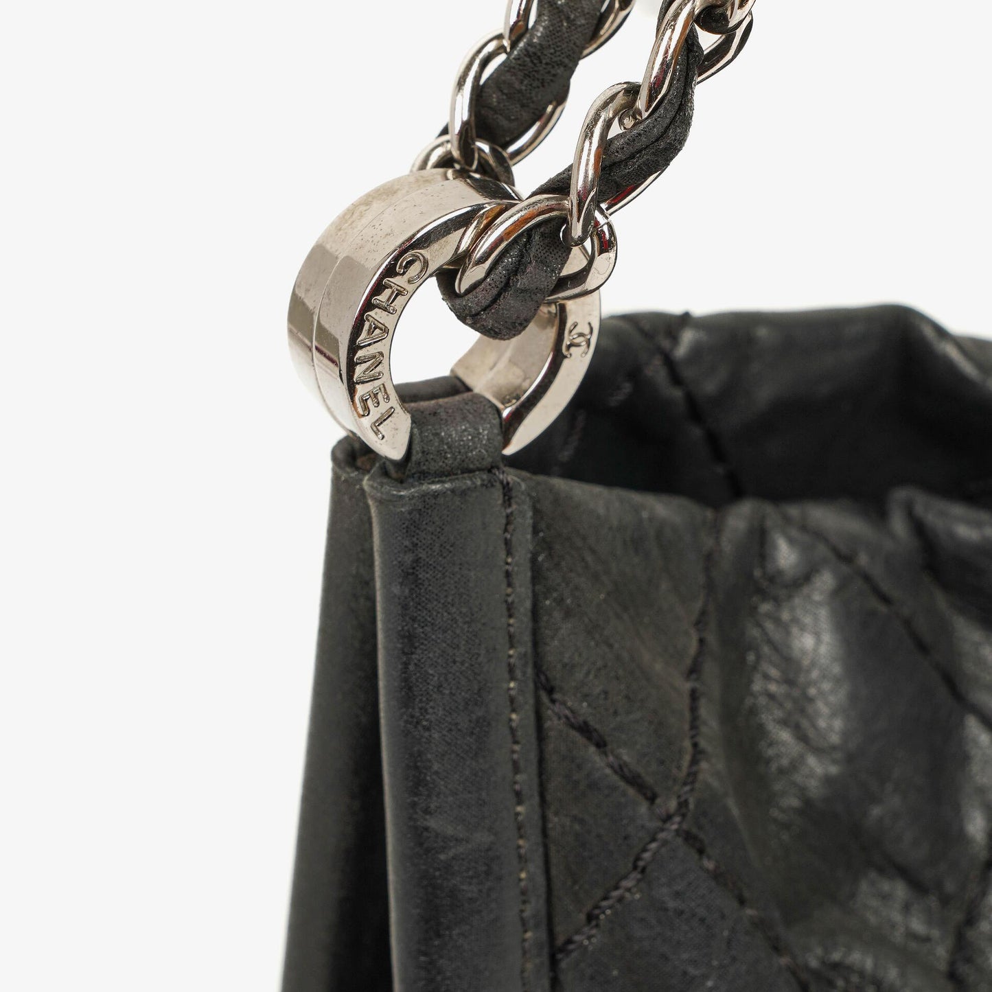Chanel Sea Hit Medium Black Quilted Iridescent Calfskin Shoulder Bag