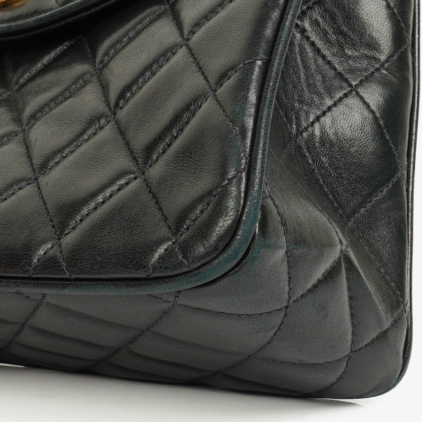 Chanel Single Flap Bag Black Quilted Leather With 24K Gold-Plated Hardware
