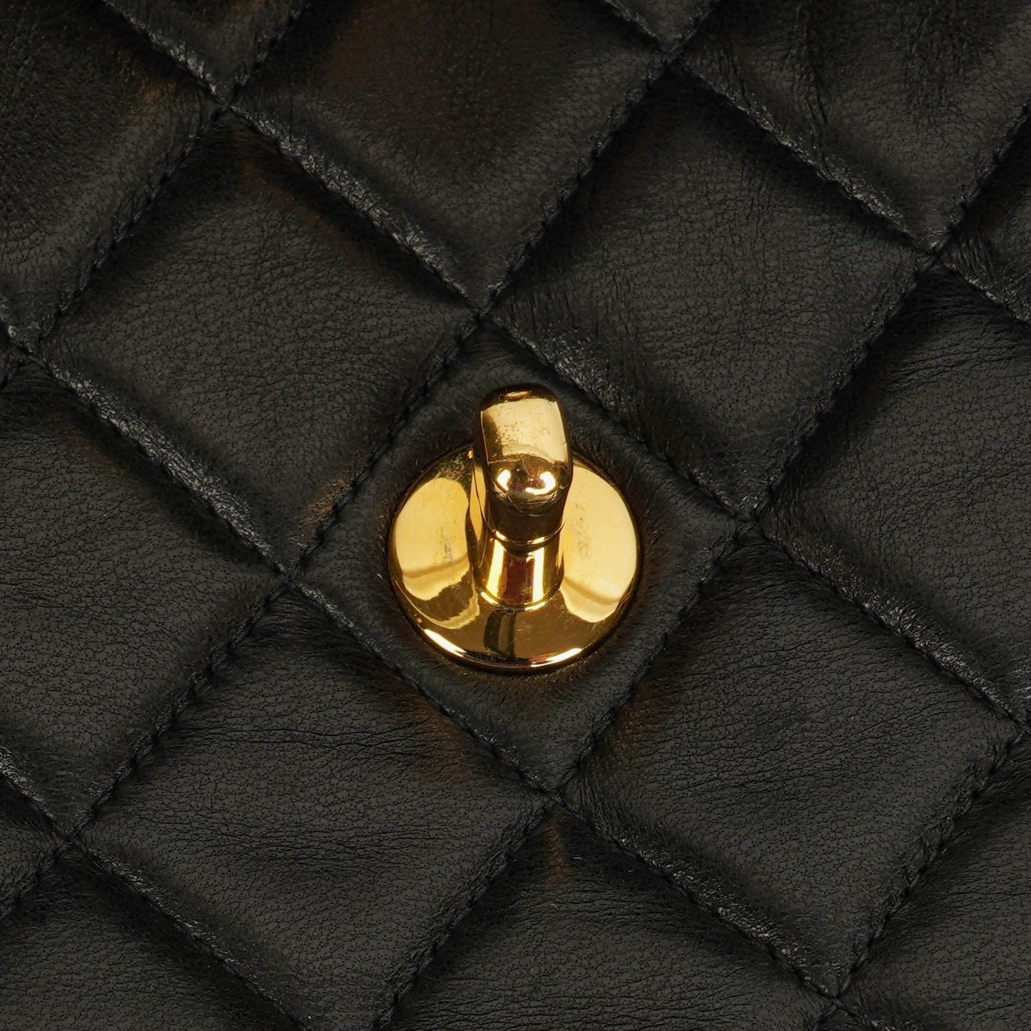 Chanel Single Flap Bag Black Quilted Leather With 24K Gold-Plated Hardware