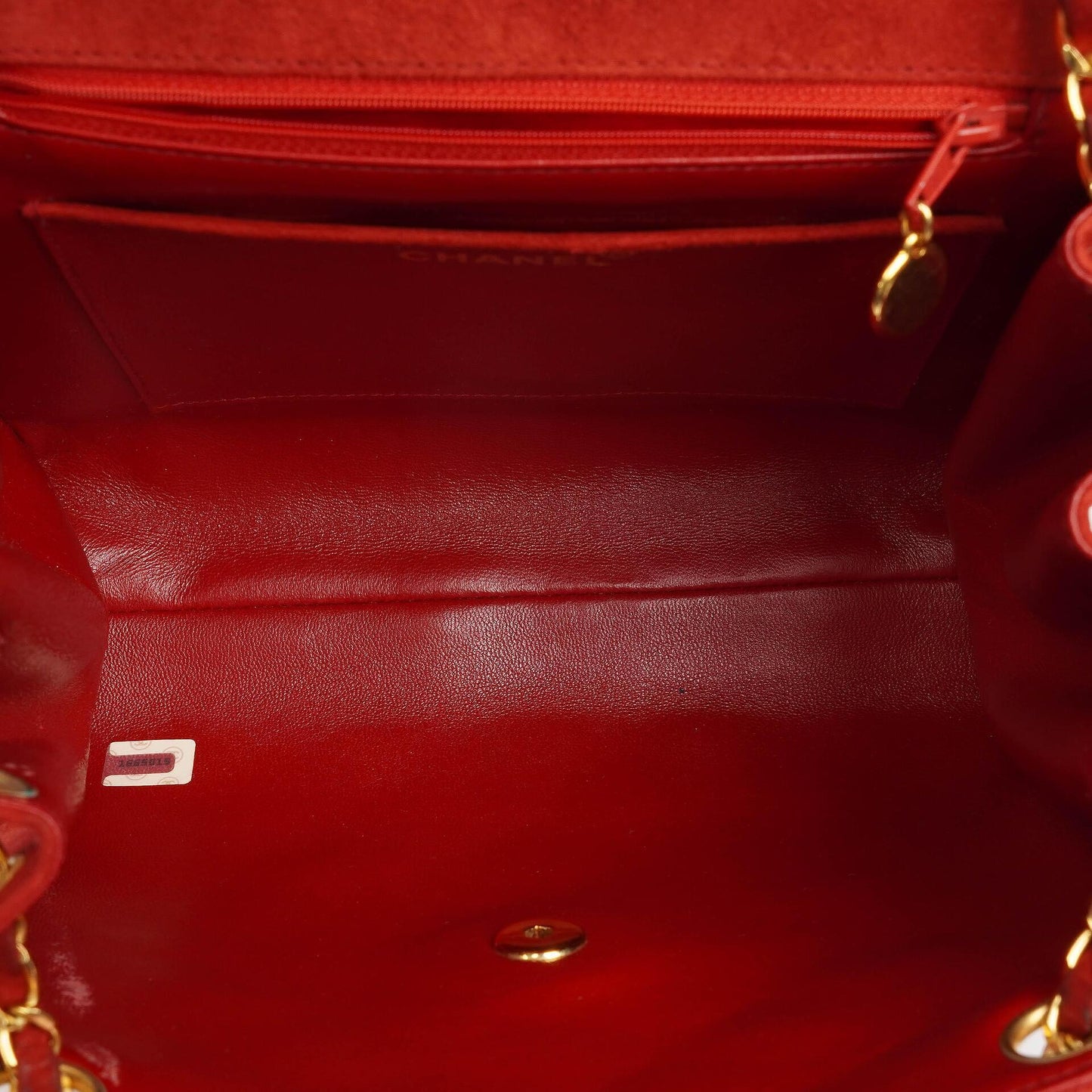 Chanel Single Flap Bag In Red Quilted Suede With 24K Gold-Plated Hardware