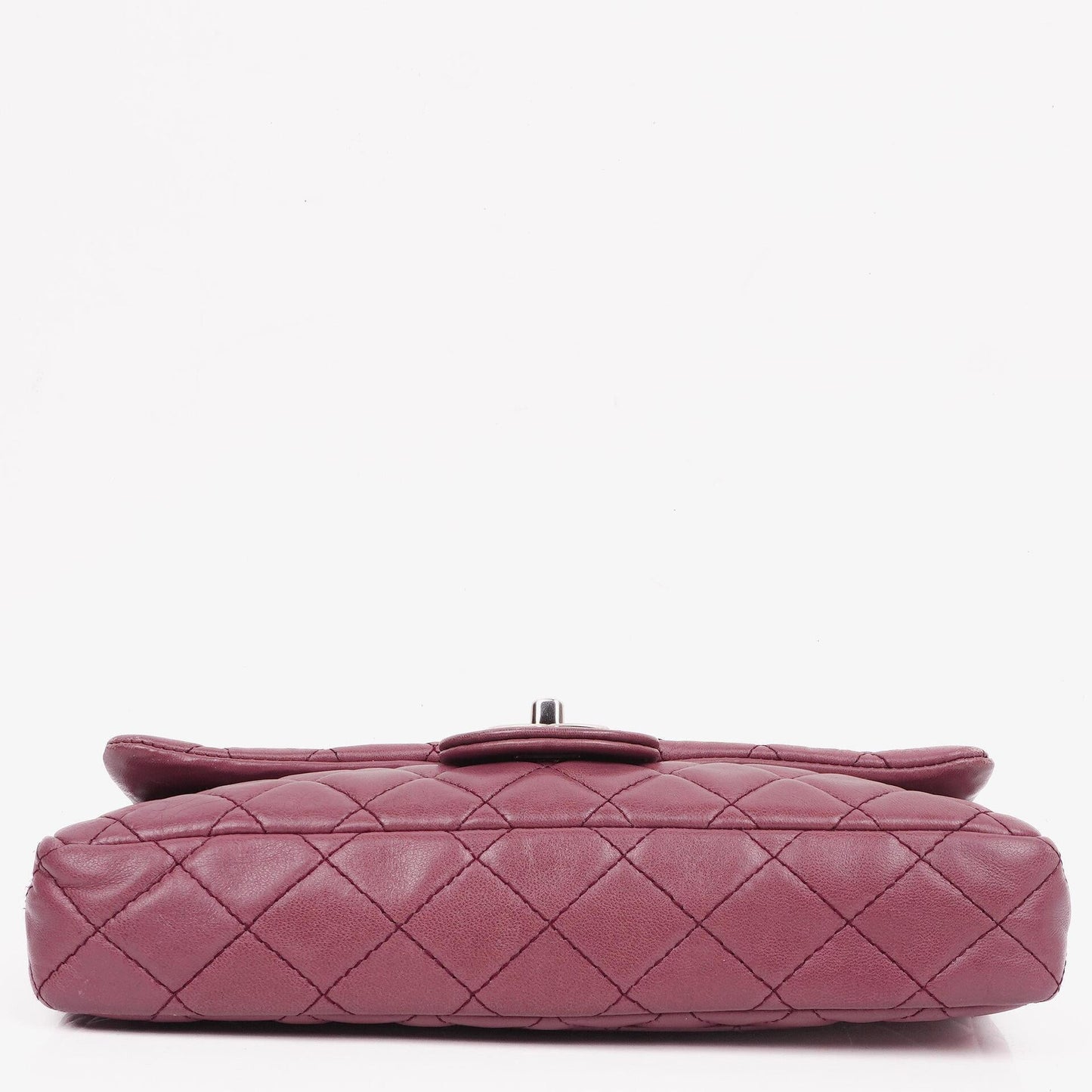 Chanel Single Flap Bag Quilted Lambskin Silver Toned Hardware