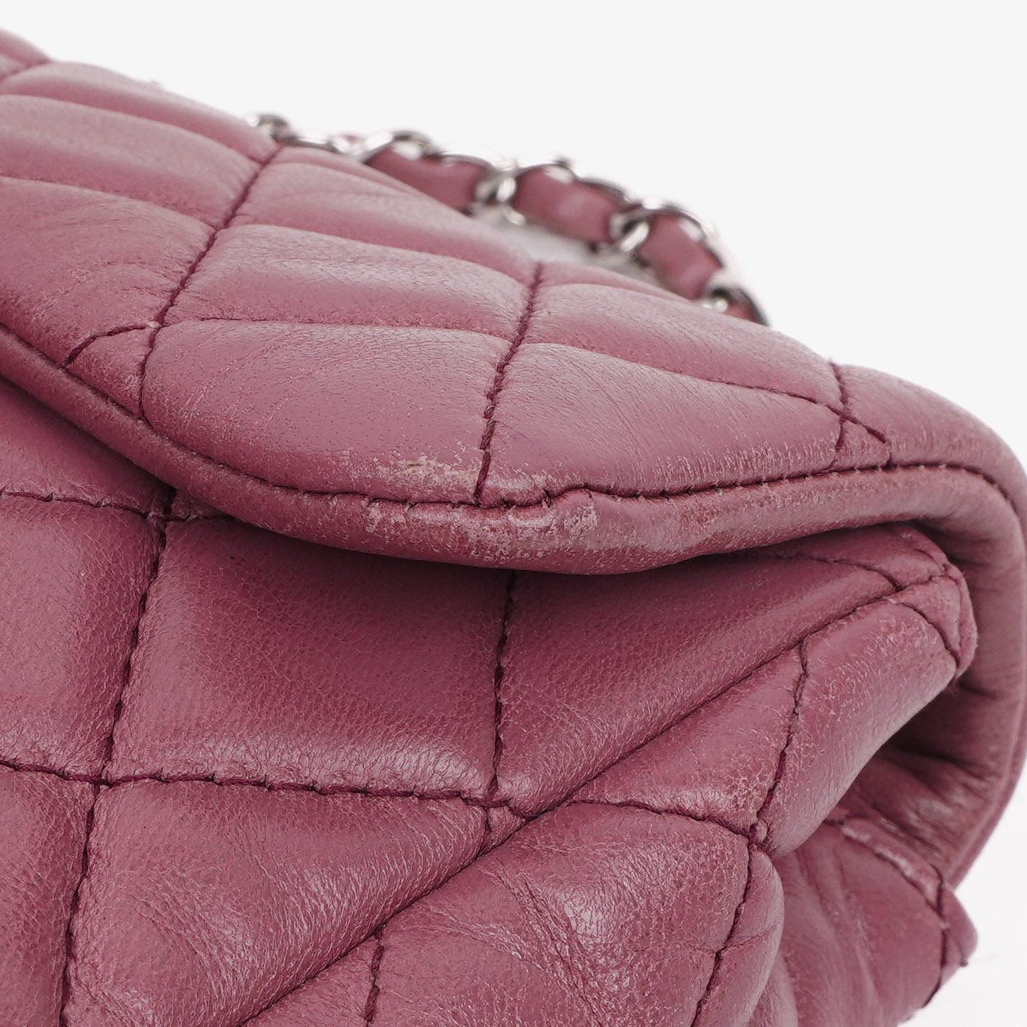 Chanel Single Flap Bag Quilted Lambskin Silver Toned Hardware