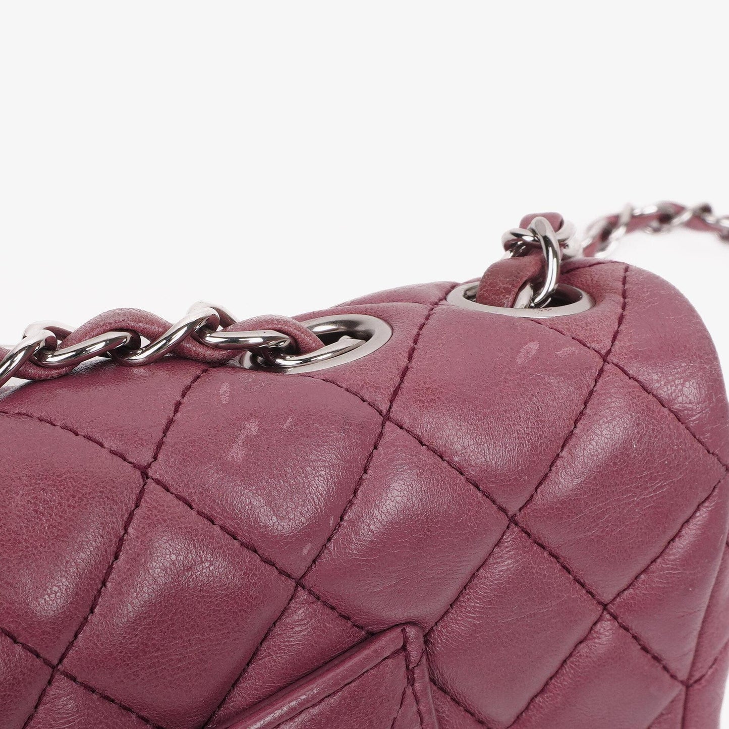 Chanel Single Flap Bag Quilted Lambskin Silver Toned Hardware