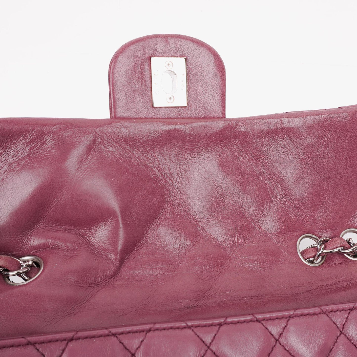 Chanel Single Flap Bag Quilted Lambskin Silver Toned Hardware