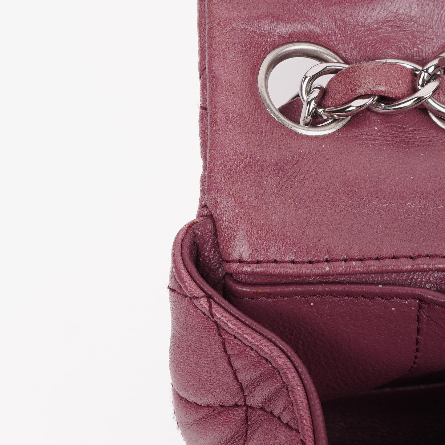 Chanel Single Flap Bag Quilted Lambskin Silver Toned Hardware