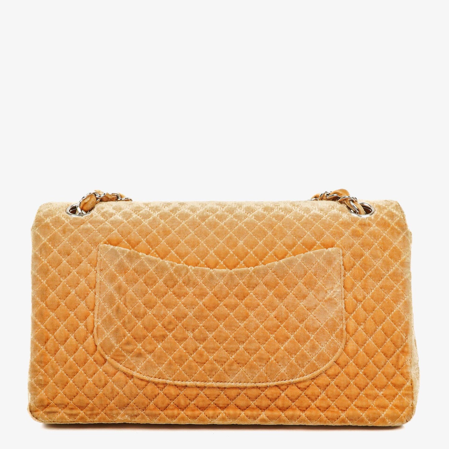 Chanel Single Flap Quilted Velvet Shoulder Bags With Silver-Tone Hardware