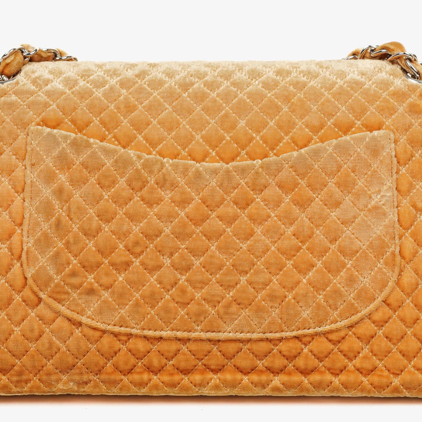 Chanel Single Flap Quilted Velvet Shoulder Bags With Silver-Tone Hardware