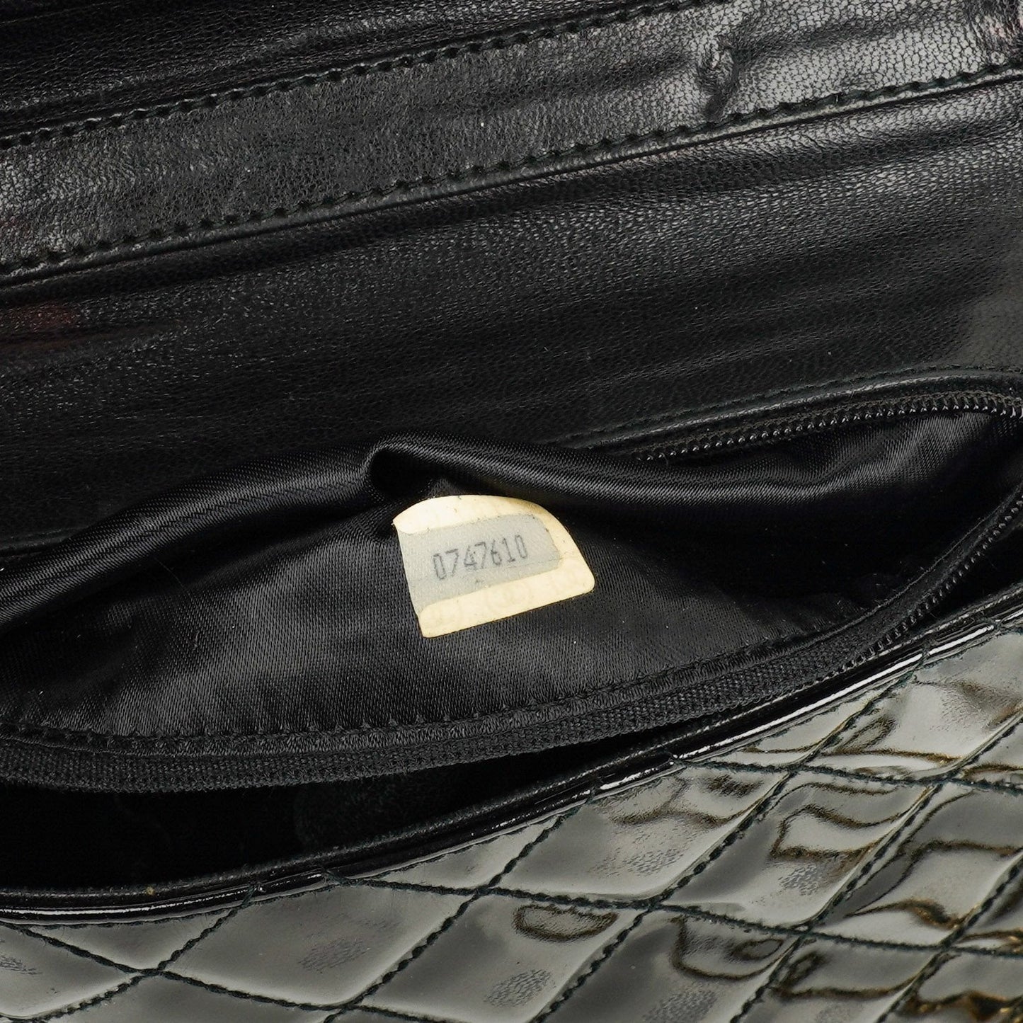 Chanel Small Black Patent Leather Full Flap Bag