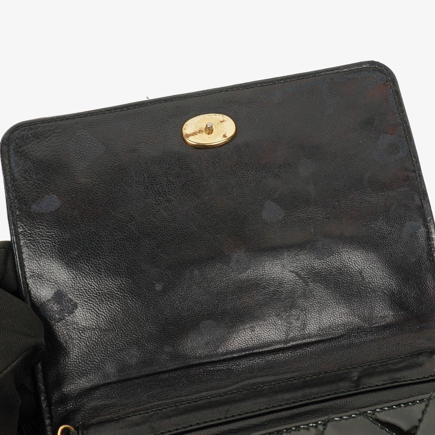 Chanel Small Black Patent Leather Full Flap Bag