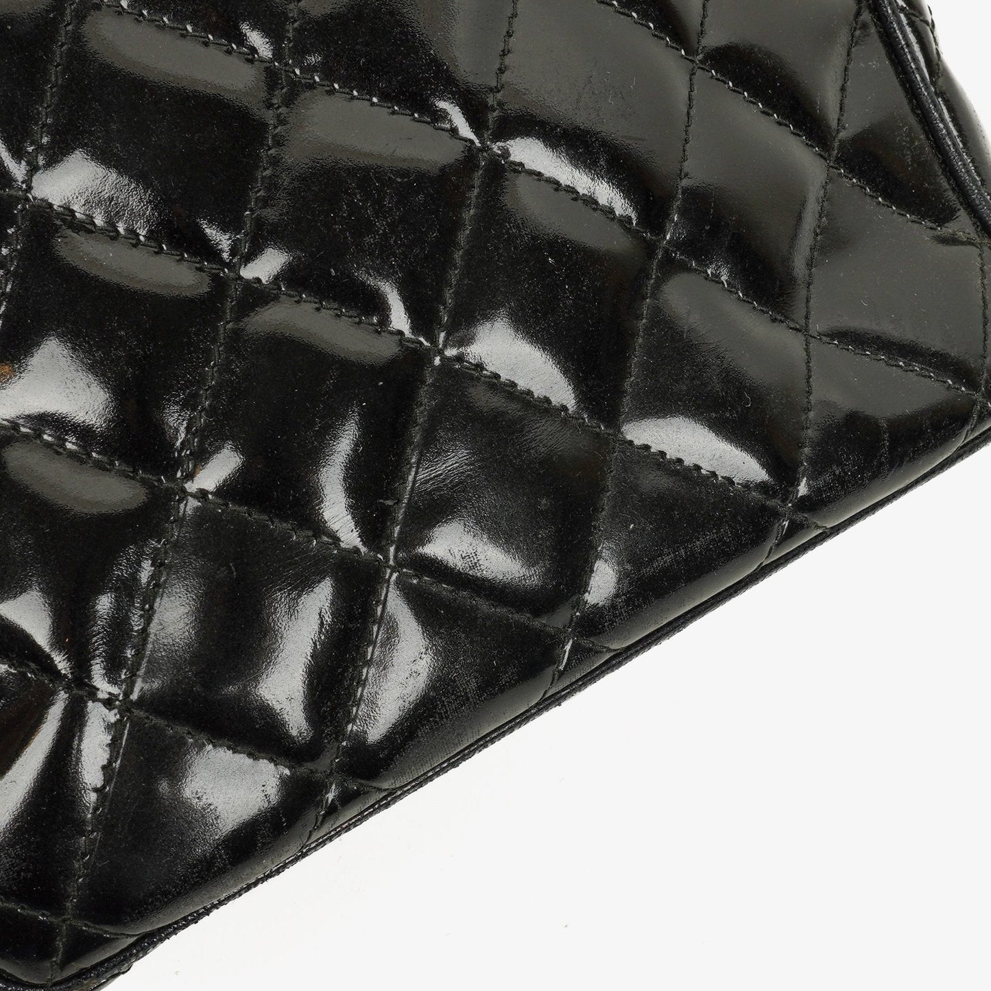 Chanel Small Black Patent Leather Full Flap Bag