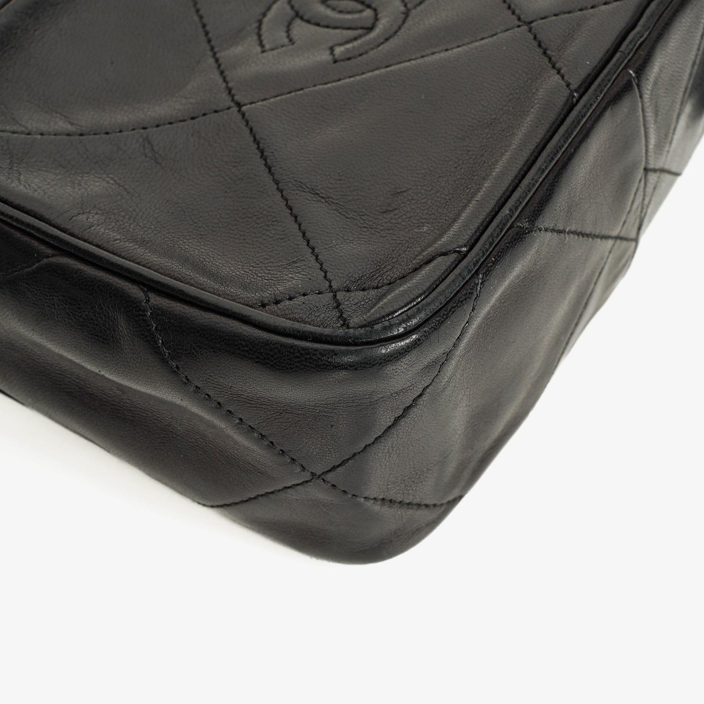 Chanel Small Camera Tassel Black Leather Crossbody Bag