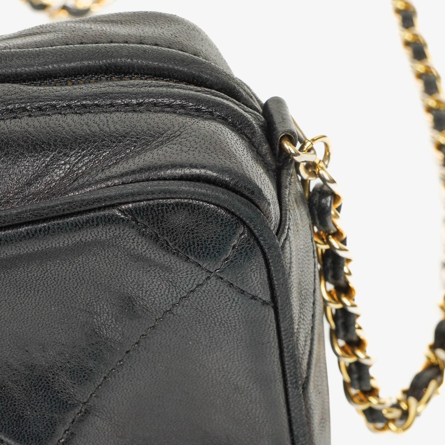 Chanel Small Camera Tassel Black Leather Crossbody Bag