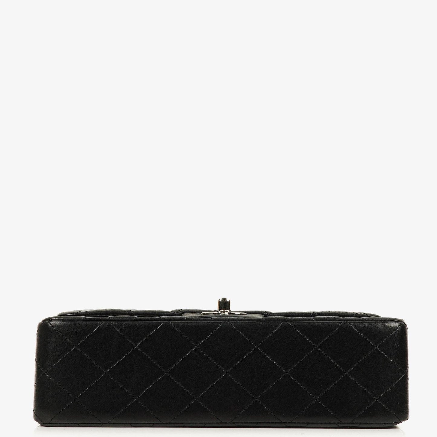 Chanel Small Classic Black Quilted Lambskin Double Flap Bag With Silver-Tone Hardware