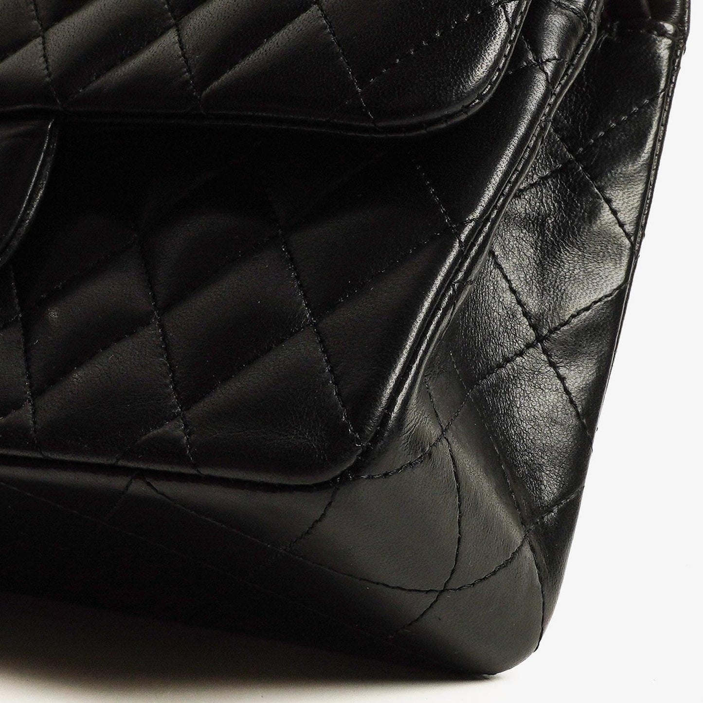Chanel Small Classic Black Quilted Lambskin Double Flap Bag With Silver-Tone Hardware