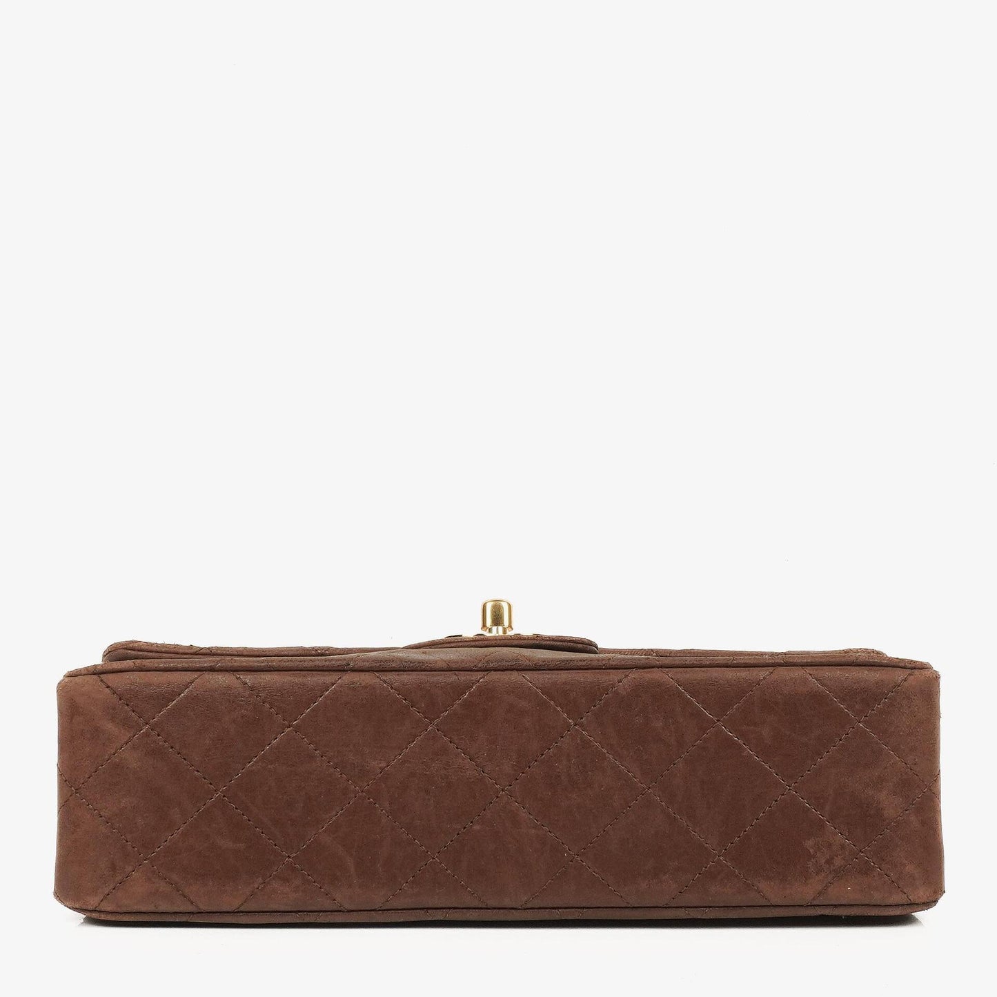 Chanel Small Classic Brown Quilted Lambskin Double Flap Bag With 24K Gold-Plated Hardware