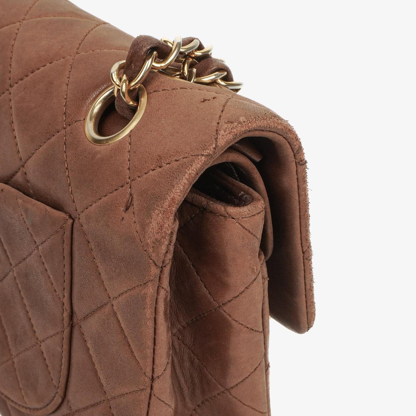 Chanel Small Classic Brown Quilted Lambskin Double Flap Bag With 24K Gold-Plated Hardware