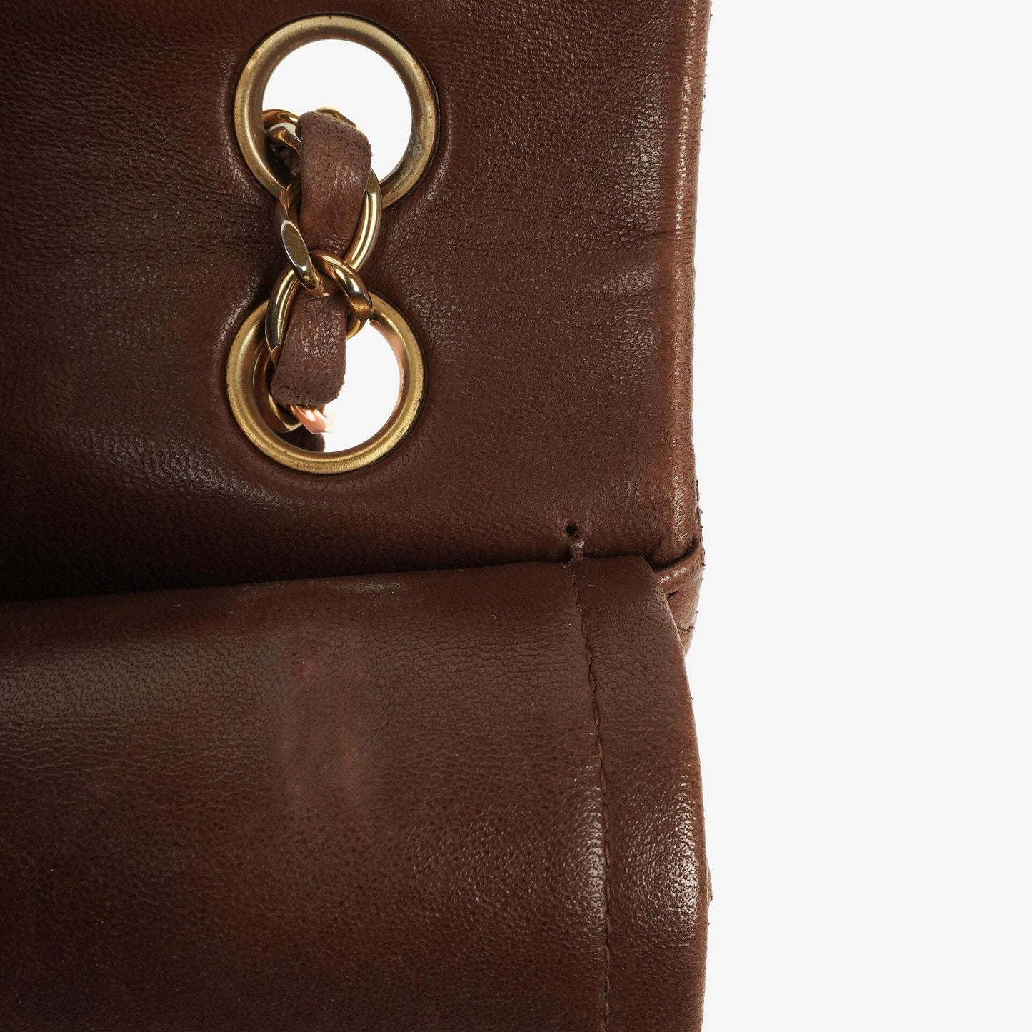 Chanel Small Classic Brown Quilted Lambskin Double Flap Bag With 24K Gold-Plated Hardware