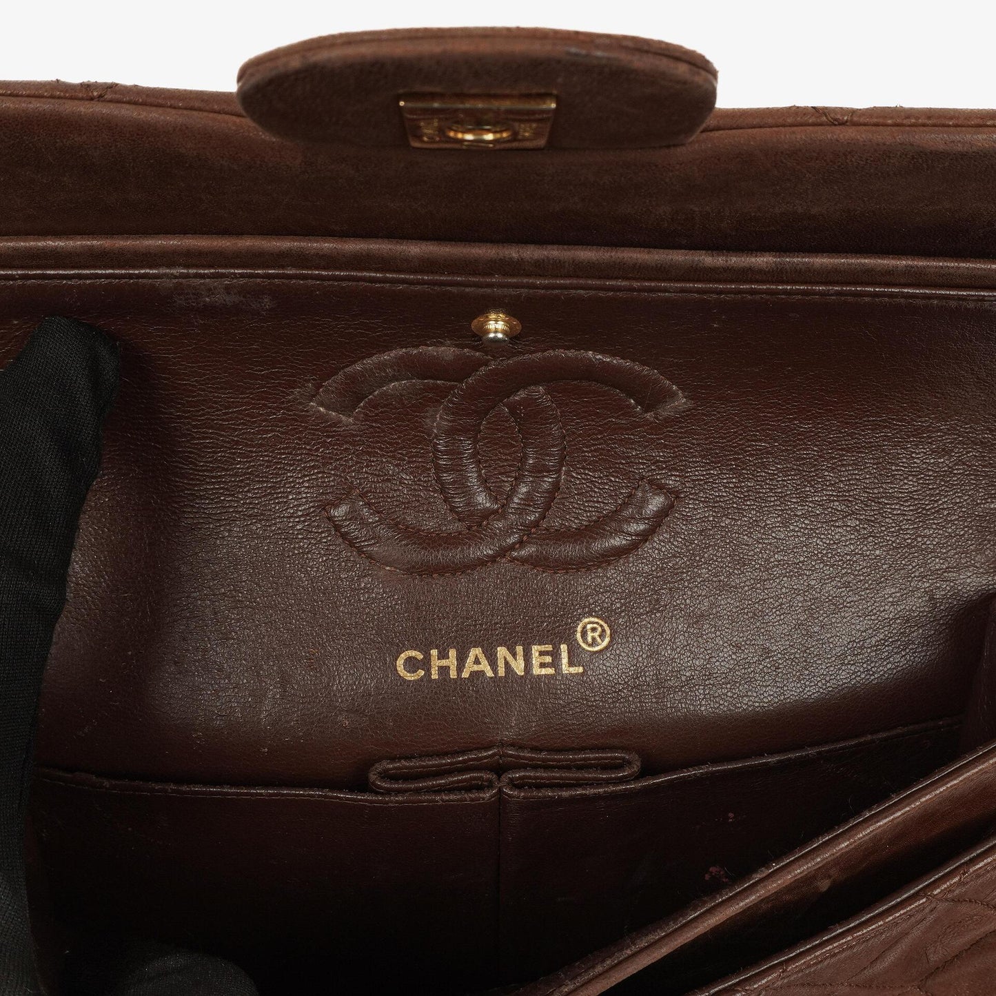 Chanel Small Classic Brown Quilted Lambskin Double Flap Bag With 24K Gold-Plated Hardware