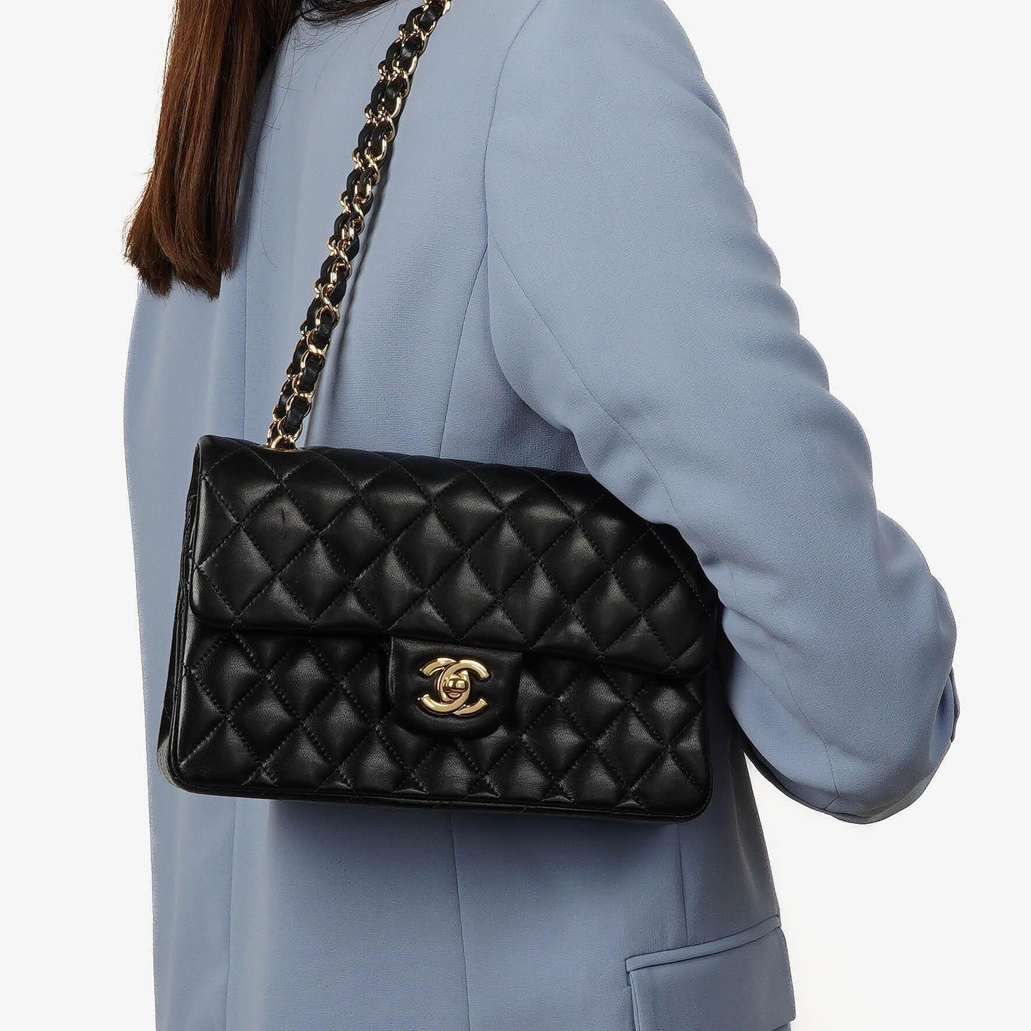 Chanel Small Classic Double Flap Bag Black Quilted Lambskin