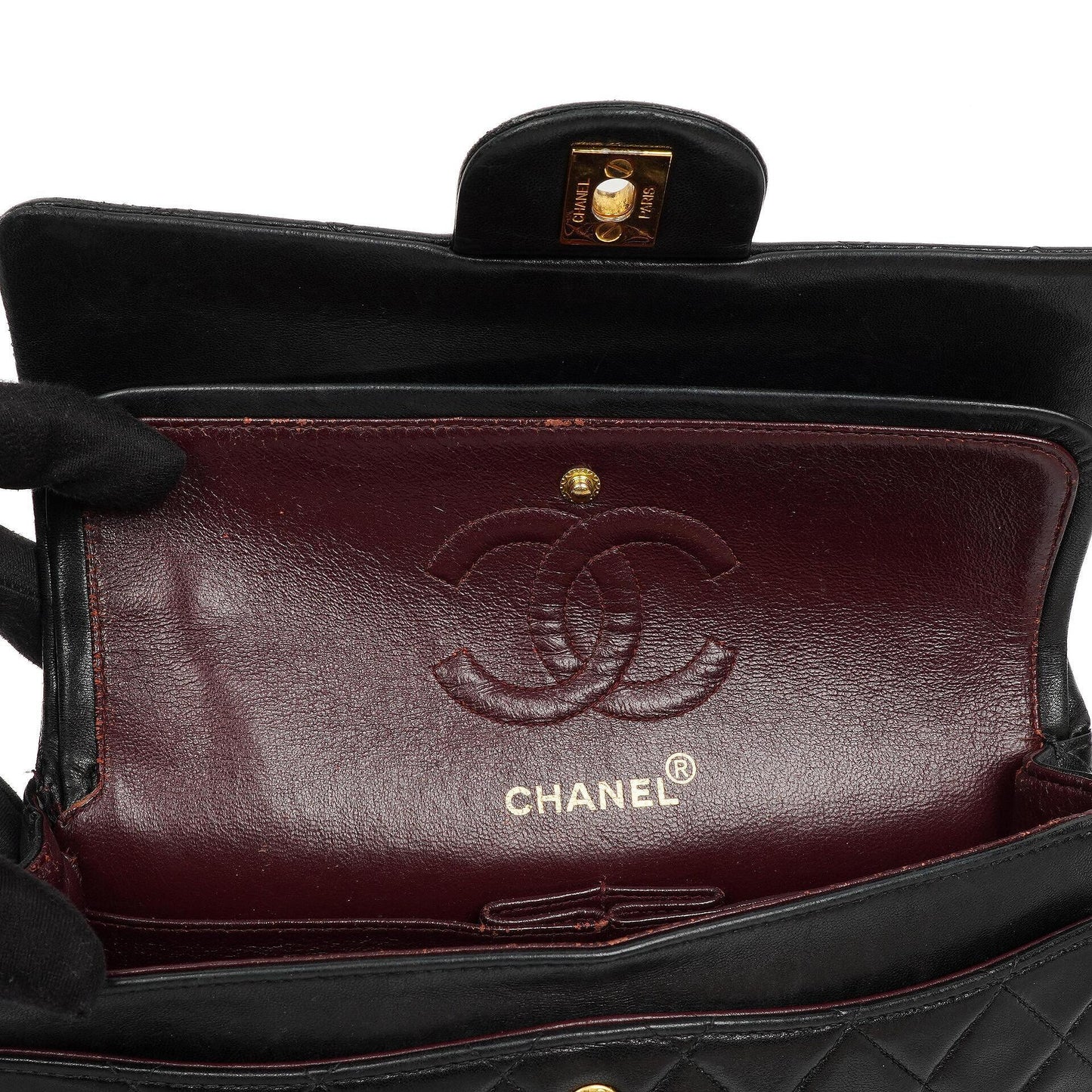 Chanel Small Classic Double Flap Bag in Black Lambskin with 24K Gold-Plated Hardware