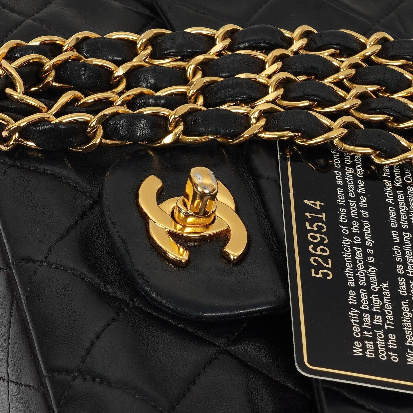 Chanel Small Classic Double Flap Bag in Black Lambskin with 24K Gold-Plated Hardware
