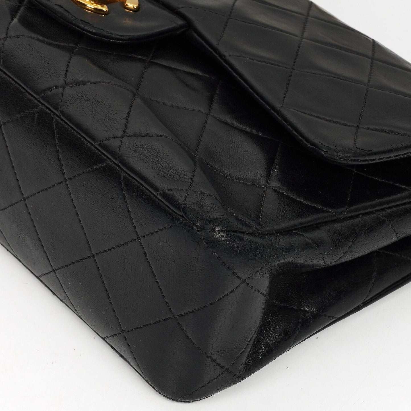 Chanel Small Classic Double Flap Bag in Black Lambskin with 24K Gold-Plated Hardware