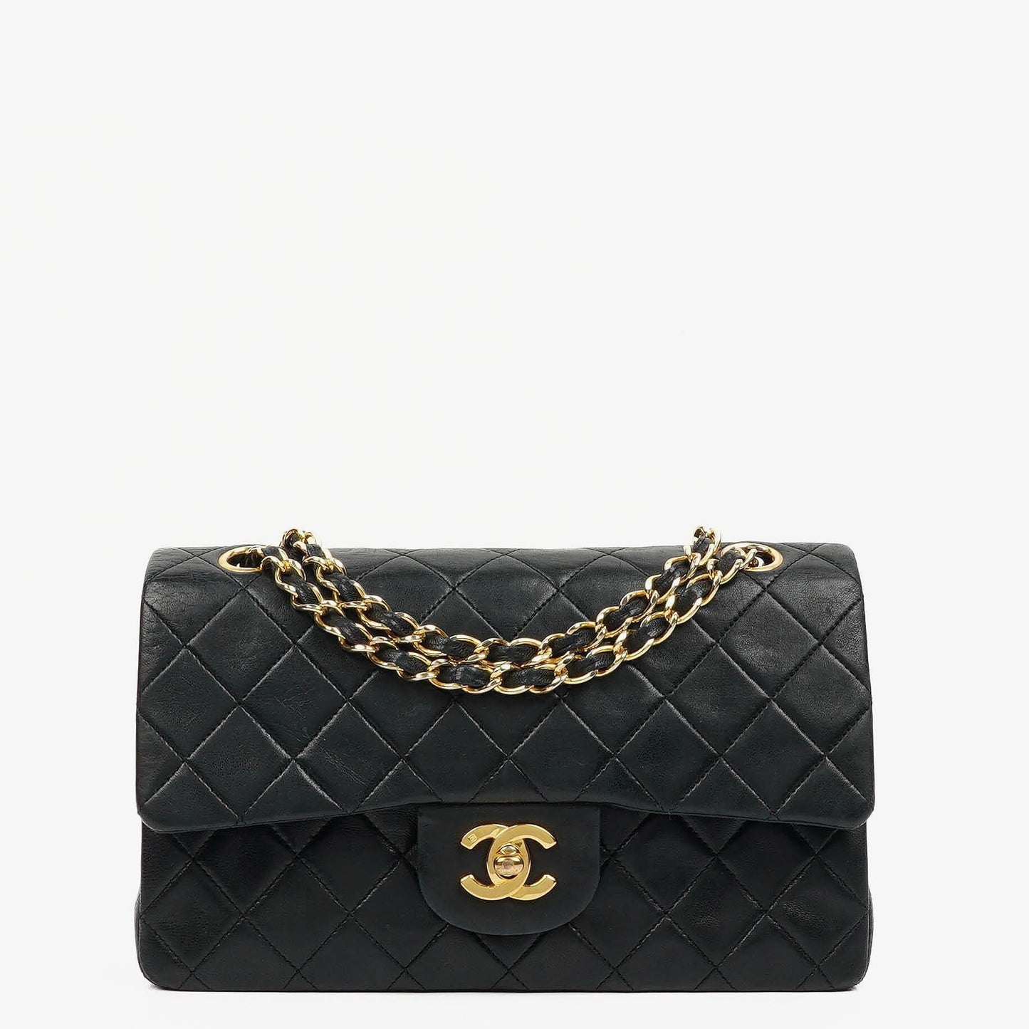 Chanel Small Classic Double Flap Bag In Black Quilted Lambskin With 24K Gold-Plated Hardware
