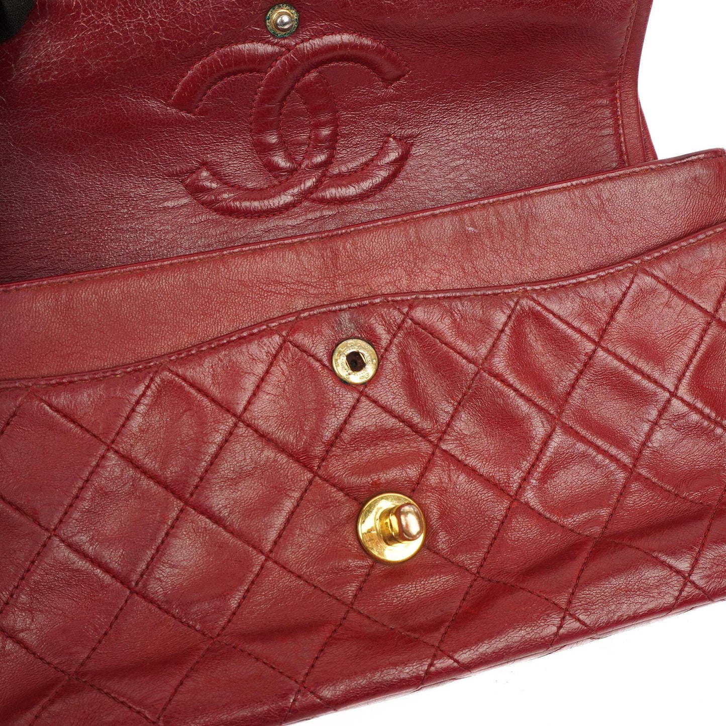 Chanel Small Classic Double Flap Bag Red Quilted Lambskin 24K Gold-Plated Hardware