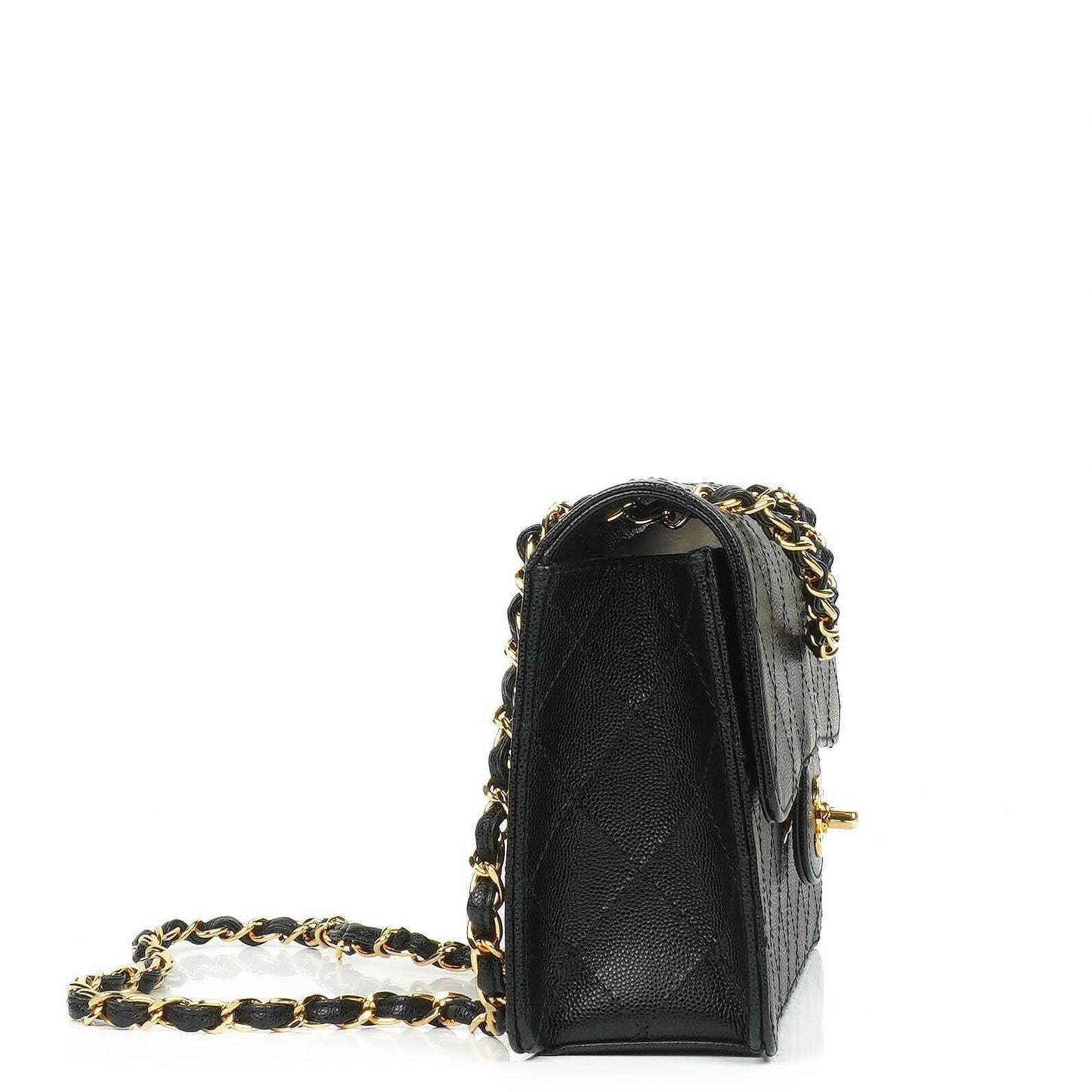Chanel Small Classic Flap Bag Black Caviar 24K Gold Hardware