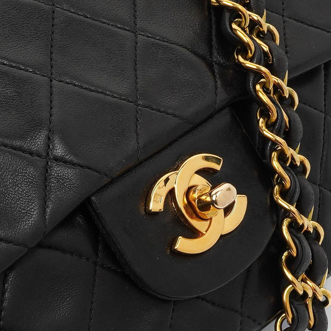 Chanel Small Classic Lambskin Double Flap Bag With 24K Gold-Plated Hardware