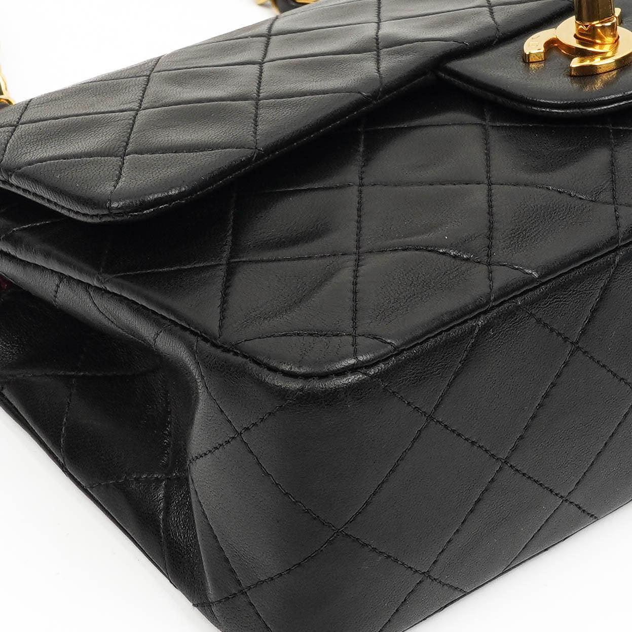 Chanel Small Classic Lambskin Double Flap Bag With 24K Gold-Plated Hardware