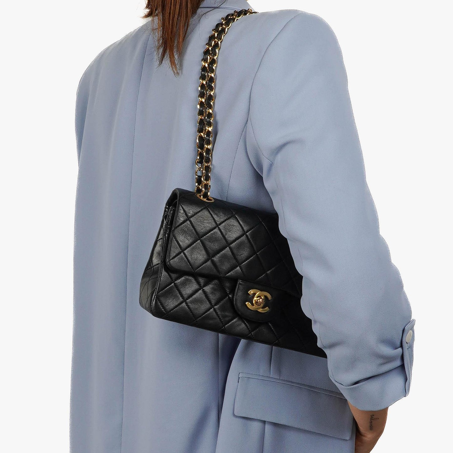 Chanel Small Classic Lambskin Double Flap Bag With 24K Gold-Plated Hardware
