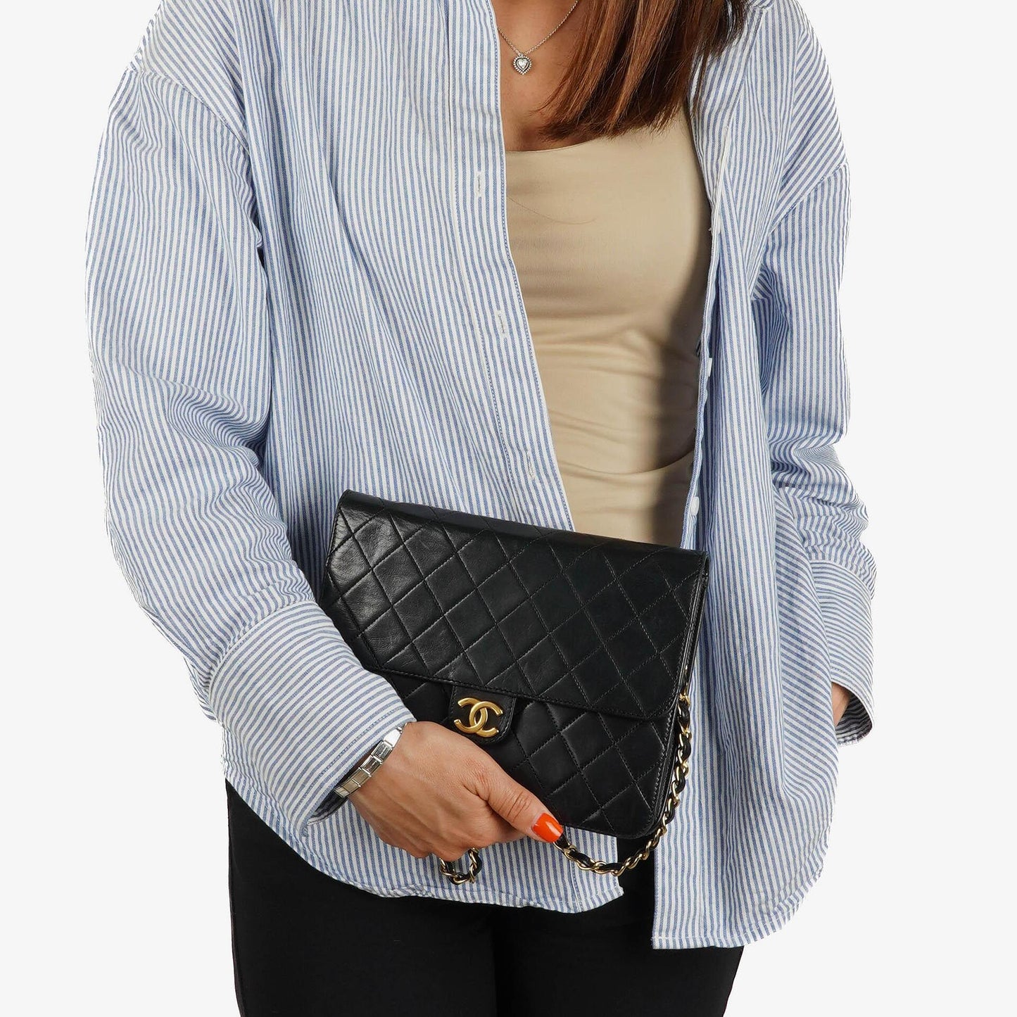 Chanel Small Classic Lambskin Flap Bag With 24K Gold-Plated Hardware