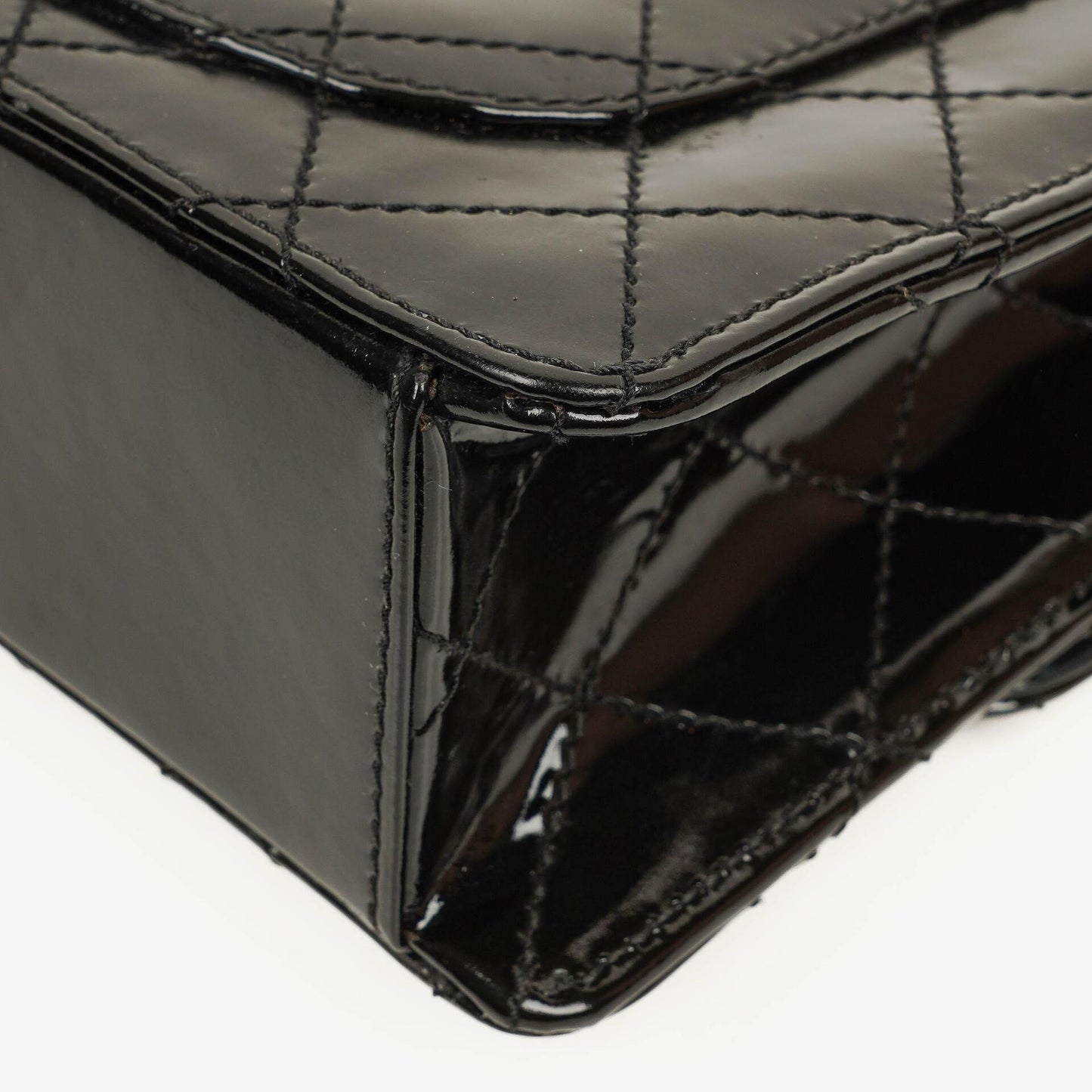 Chanel Small Classic Single Flap Bag Black Patent Quilted Leather With 24K Gold-Plated Hardware