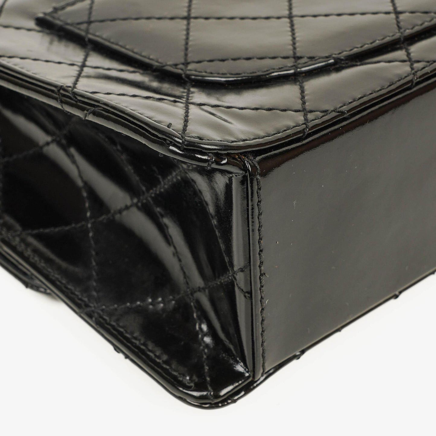 Chanel Small Classic Single Flap Bag Black Patent Quilted Leather With 24K Gold-Plated Hardware