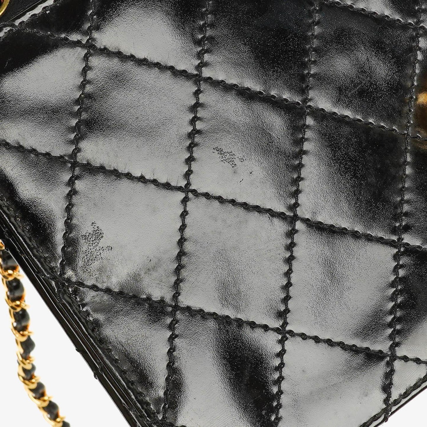 Chanel Small Classic Single Flap Bag Black Patent Quilted Leather With 24K Gold-Plated Hardware